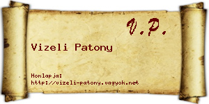 Vizeli Patony névjegykártya
